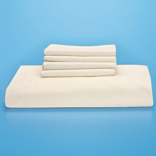 100% Egyptian cotton (Cream-white) flat sheets set