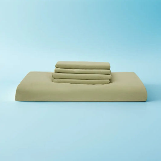 100% Egyptian cotton (Pistachio-green) flat sheets set